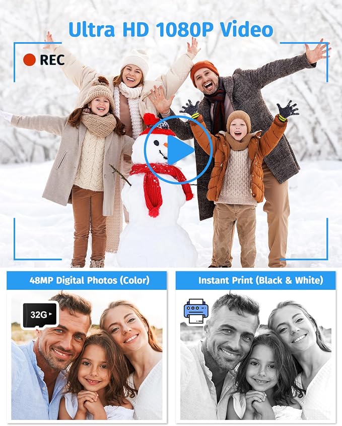 Instant Camera, Dual-Lens Kids Camera Instant Print - Image 4