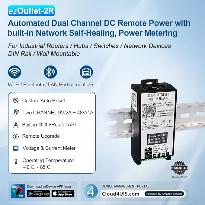 ezOutlet Industrial DIN Rail Mount Power Auto Reboot, Automatically Restarts - Image 4