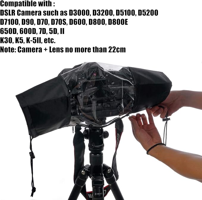 Waterproof Camera Rain Cover Soft Black Camera Rain Lens Covers | Professional - Image 5