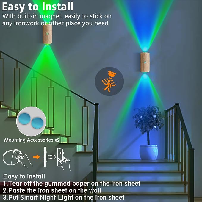 LED Wireless Wall Sconce with 7 Colors Changing, Motion Sensor Light Indoor - Image 5