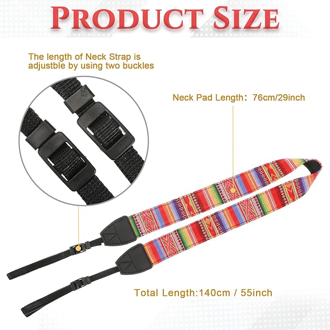 Saintrygo 4 Pcs Vintage Camera Straps - Image 2