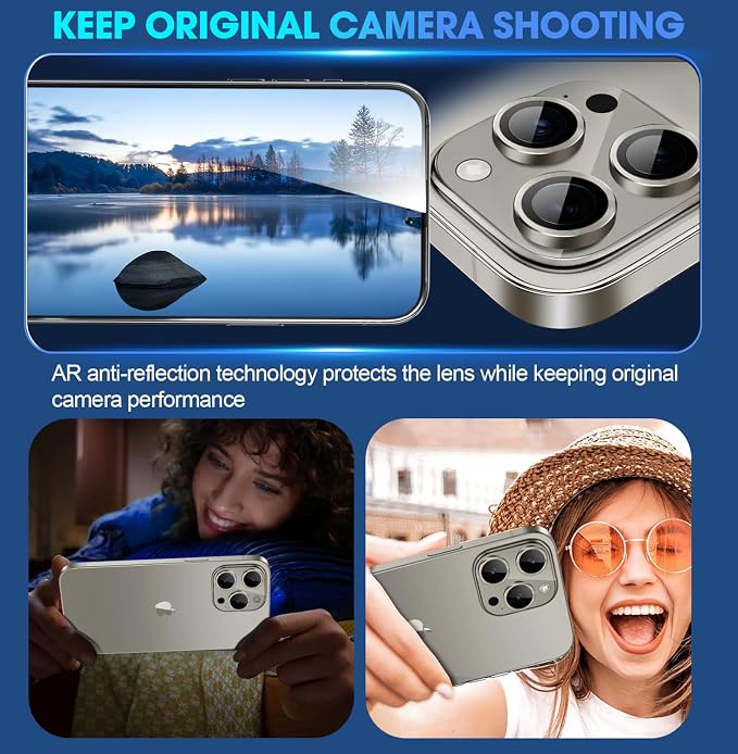 for iPhone 15 Pro/iPhone 15 Pro Max Camera Lens Protector Individual Metal Ring - Image 4