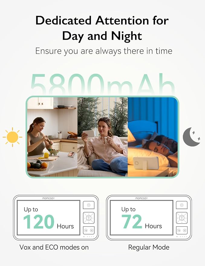 Momcozy Video Baby Monitor, 5.5” 1080P Full HD Baby Monitor - Image 5