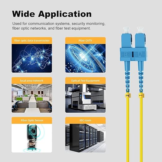 FiberPrime- OS2 SC to SC Single Mode Fiber Patch Cable, Duplex Singlemode - Image 7