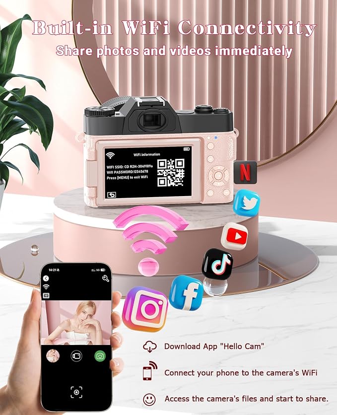 FLATIC Cameras for Photography, 6K 64MP Digital Camera - Image 4