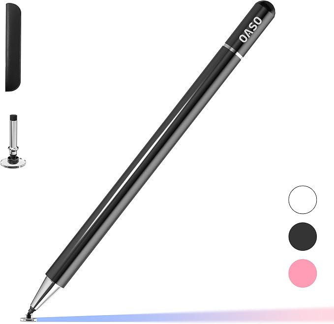 Pen for Tablet, Capacitive Disc Tip Stylus Pencil & Magnetic Cap Compatible by OASO