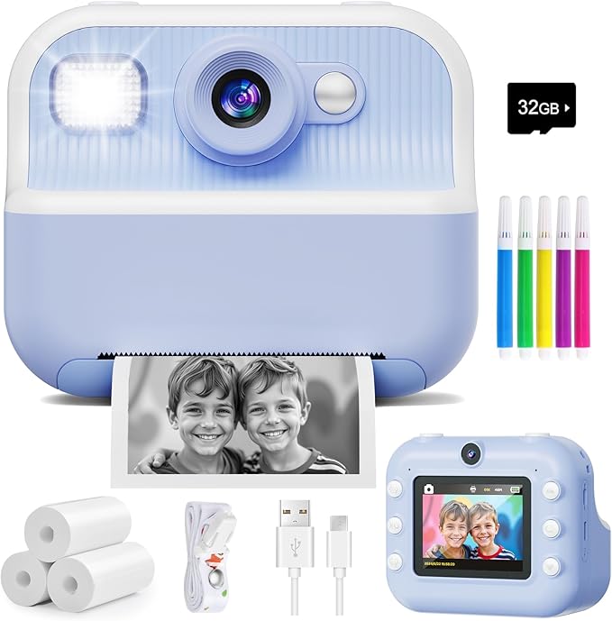 Instant Camera, Front Rear Dual Selfie Kids Camera by DUDUDRAGON