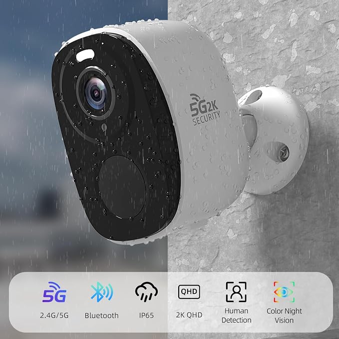 5G/2.4GHz WiFi Security Cameras Wireless Outdoor, 2K Battery Home Security - Image 2
