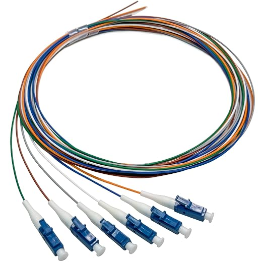 6 Strand Singlemode 9/125 LC-UPC Fiber Pigtail, Fiber Optic Pigtail, 1.5 Meters by Bangun