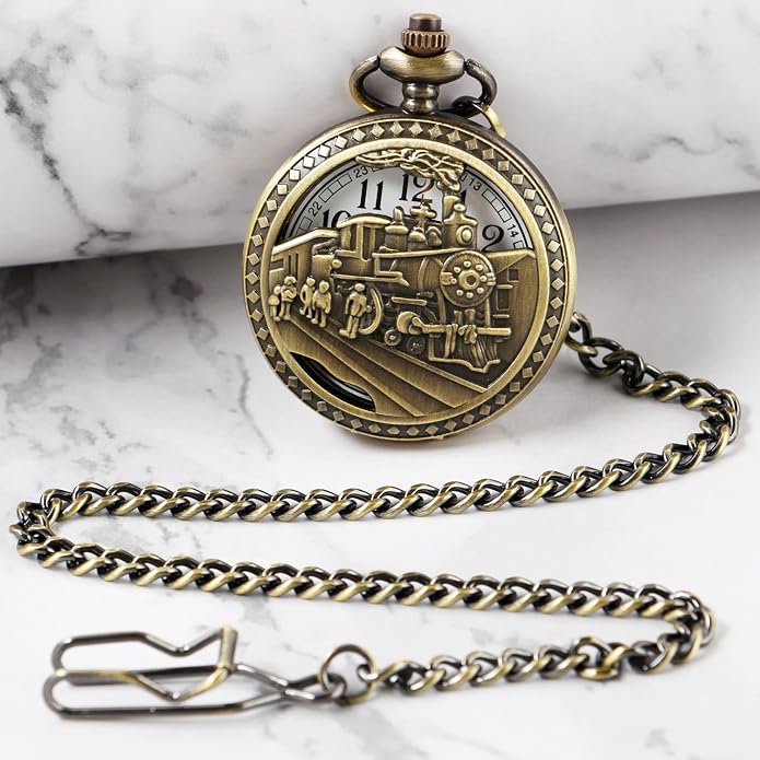 Men's Pocket Watch, Arabic Digital Dial Pocket Watches - Image 5