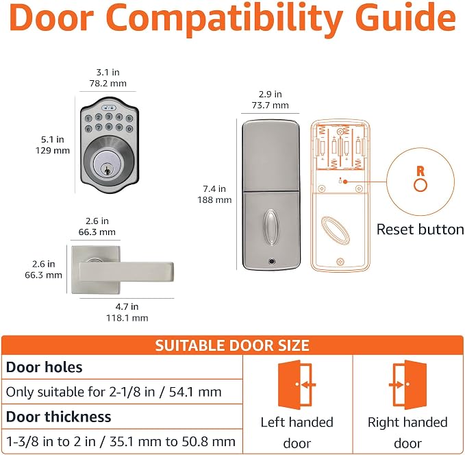 Amazon Basics Traditional Electronic Keypad, Keyless Entry Door Lock Deadbolt - Image 5