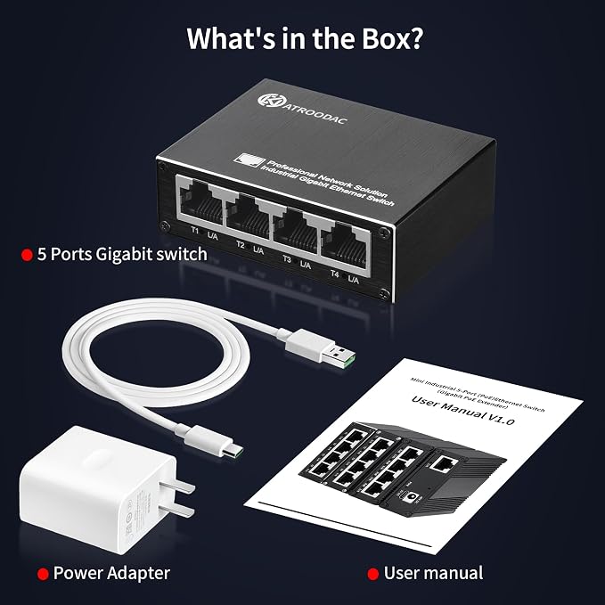 Mini Ethernet Switch 5 Ports Gigabit Enhanced Protection 10/100/1000 Mbps - Image 8