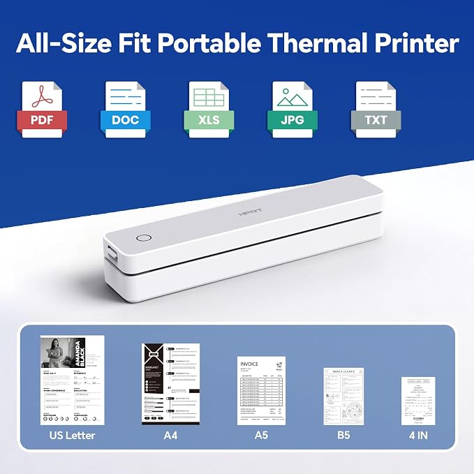 HPRT Portable Thermal Printer-Inkless Printer, Supports Thermal Paper&Labels - Image 5