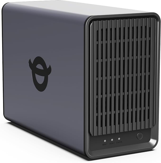 Yxk Zero1 2-Bay Desktop NAS, Beginner-Ready Silent Home NAS Storage 2.5GbE by Yxk