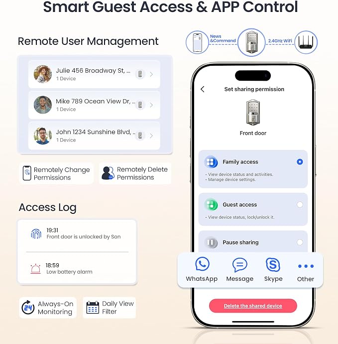 Veise VE027-L Built-in WiFi Smart Lock - Image 12