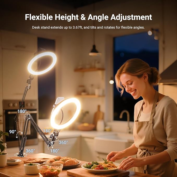 NEEWER Entry Level Version 10.5" Overhead Desktop LED Ring Light, Clamp Stand - Image 7