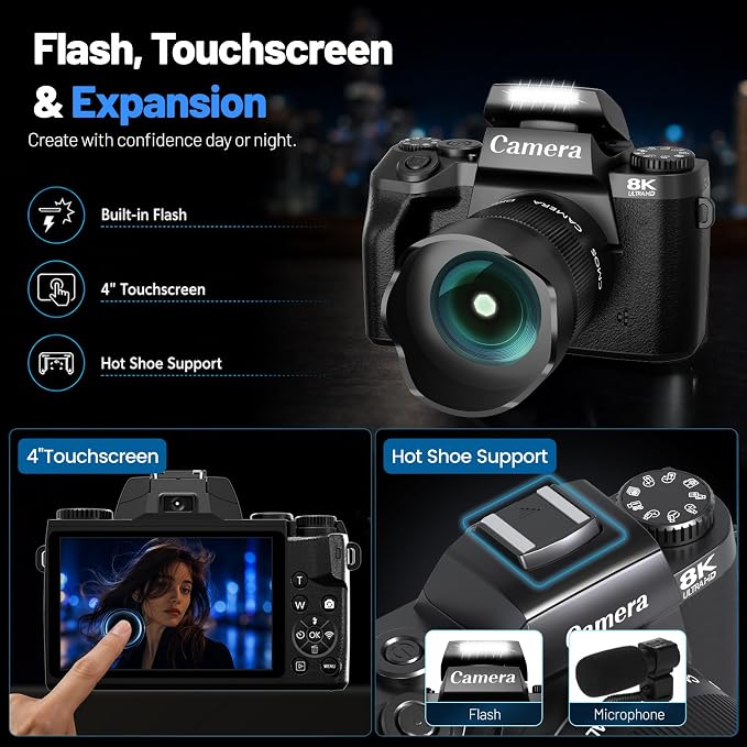 8K Digital Camera, 64MP WiFi Cameras - Image 5