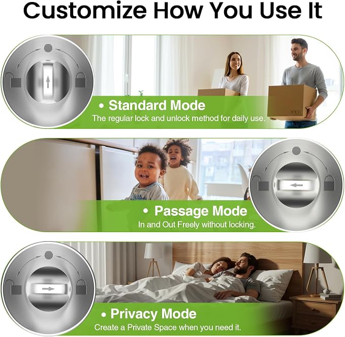 GHome Smart Fingerprint Door Lock, 3 in 1 Smart Fingerprint Door Knob - Image 8