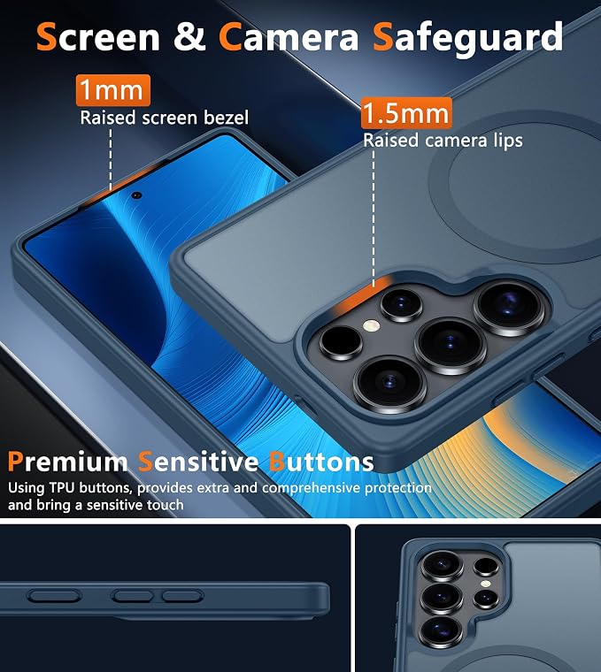 FNTCASE for Samsung Galaxy S25-Ultra Case: Matte Translucent Slim Cell Phone - Image 6