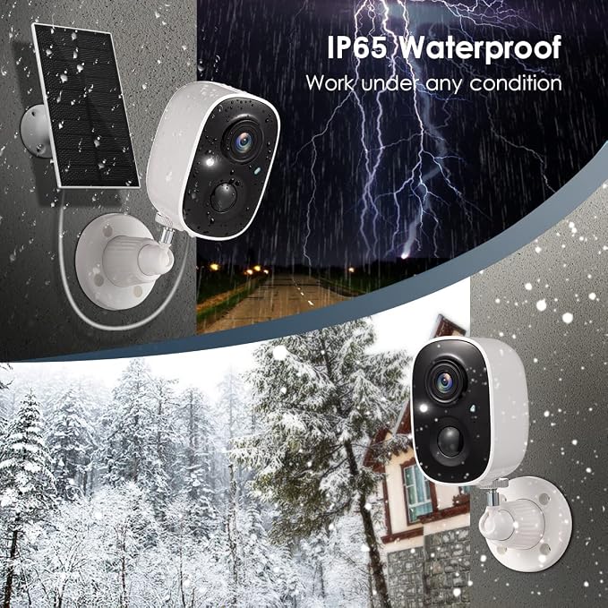 GMK Solar Security Cameras Wireless Outdoor 4 Pack, 2K Battery Powered Cameras - Image 3