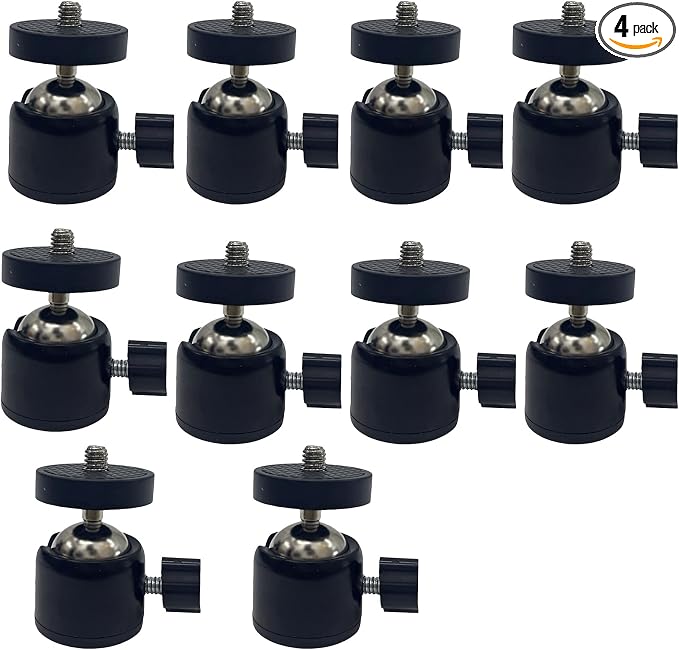 Universal 1/4" Swivel Mini Ball Head Tripod Mount, 360 Degree Rotating Adapter by NVRTTRR