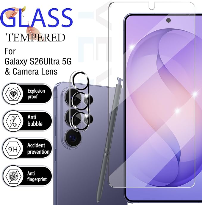 Galaxy S26 Ultra Screen Protector + Camera Lens Protector, Full Coverage - Image 2