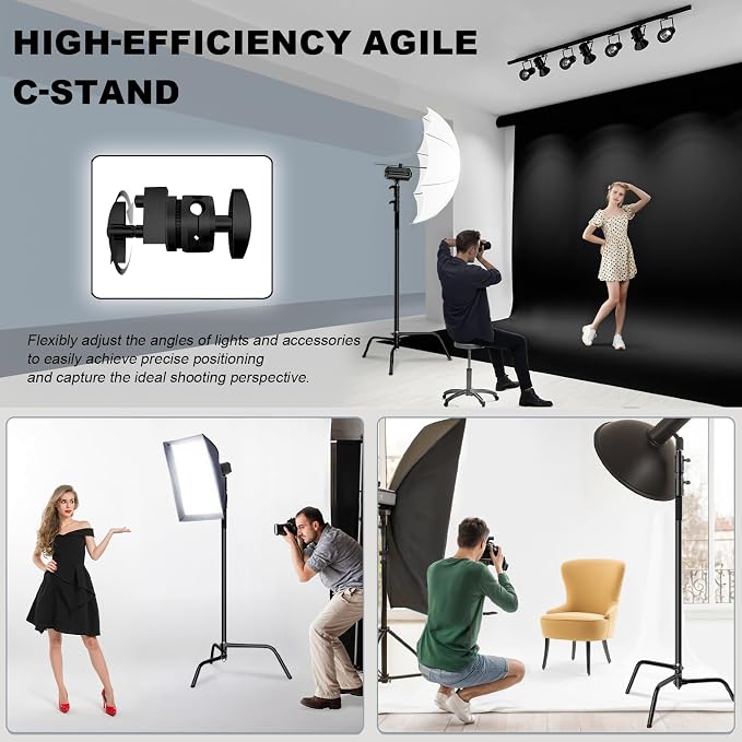C Stand with Boom Arm, Photography Light Stand Kit - Image 5
