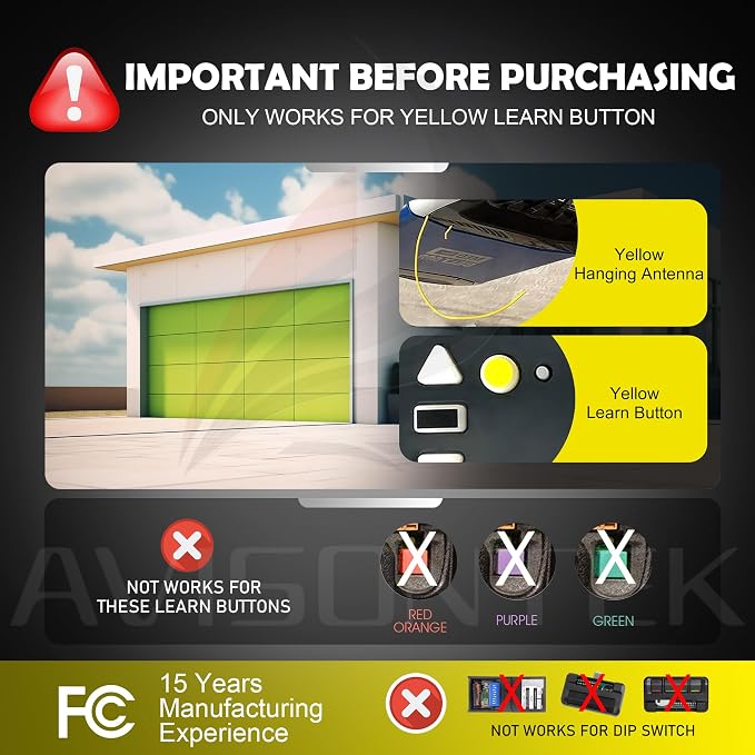 Avisontek 2-Pack for LiftMaster 891LM Garage Door Opener Remote - Image 2