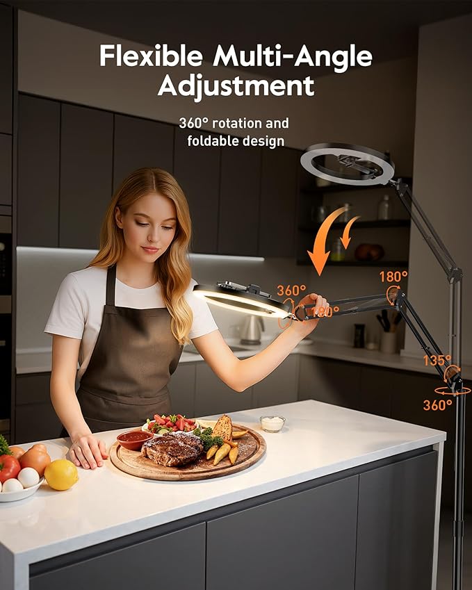Ring Light Tripod for iPhone Overhead Camera Mount, LUXSURE Ring Light - Image 2
