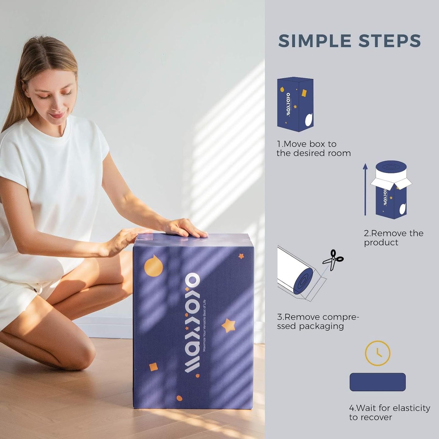 Grey Constellation Japanese Futon Mattress, Tatami Mat Portable Camping Mat Kids Sleeping Pad Foldable Roll Up Floor Lounger Couch Bed with Mattress Protector Full Size