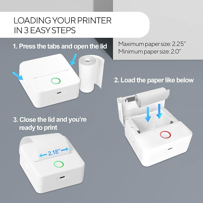 Mini Portable Thermal Printer, Monochrome Label, Receipt and Image Printer - Image 8