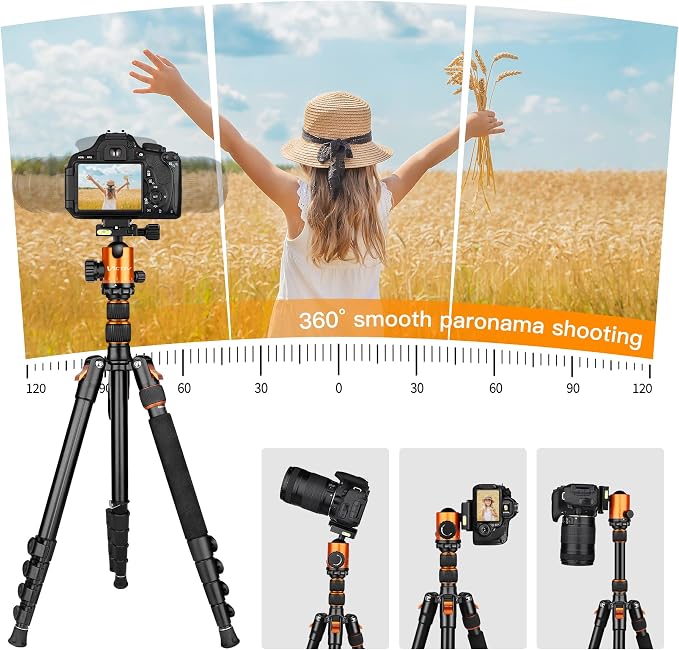 82" Tall Camera Tripod Heavy Duty, Victiv Aluminum DSLR Tripod Monopod - Image 8