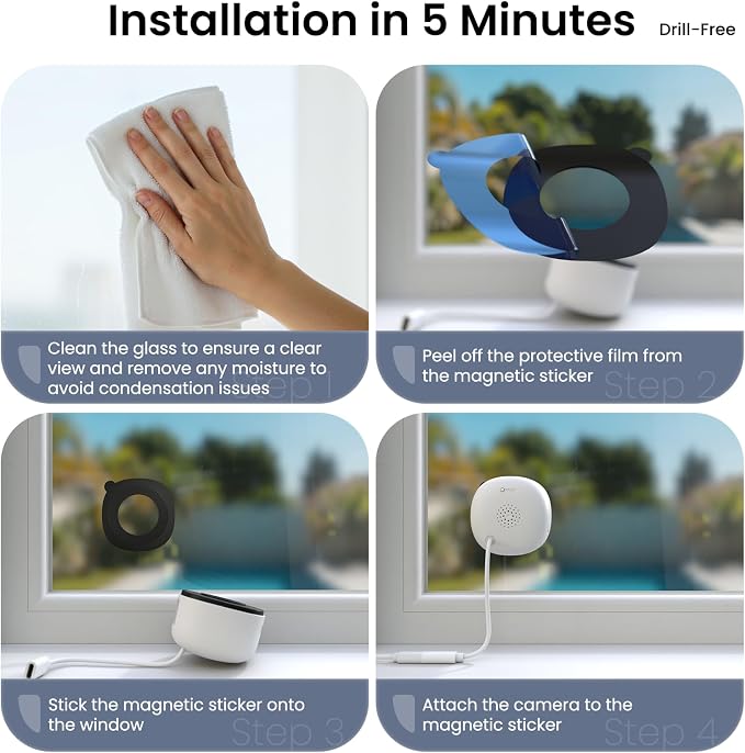 INFIYA 2K Window Cameras for Home Security- 5Ghz & 2.4Ghz WiFi Window Camera - Image 5