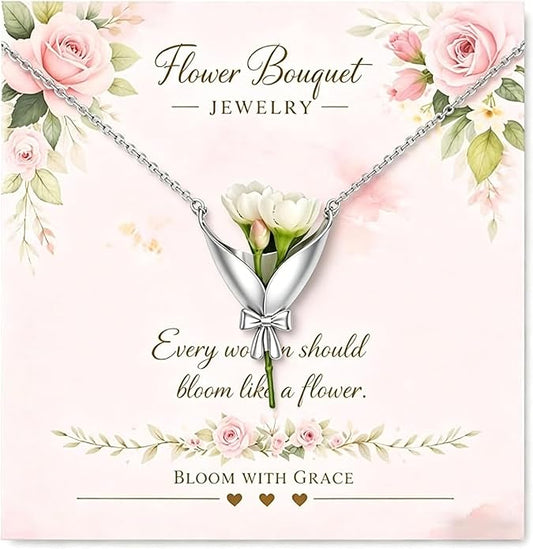 Flower Holder Necklace for Women Creative Mini Wearable Floral Vase Necklaces by Unknown