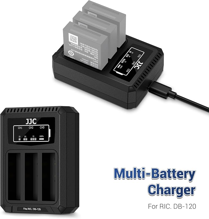JJC DB-120 Battery Charger USB Triple Slot - Image 2