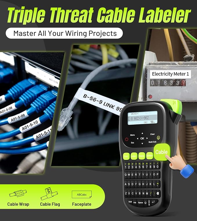Label Maker Machine with 4 Tapes, Wire Label Maker Waterproof-Labels, Laminated - Image 2