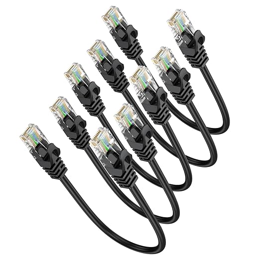 Short Ethernet Cable 0.5FT 5-Pack, Cat6 Patch Cable 6 inch Cord 10Gbps by ApoJodly