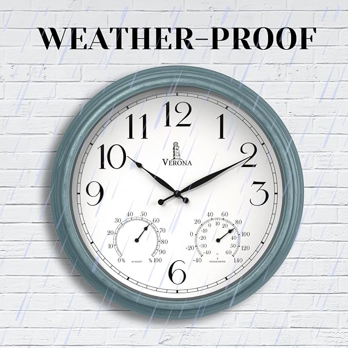 18 inch Outdoor Clocks for Patio Large Waterproof - Image 5