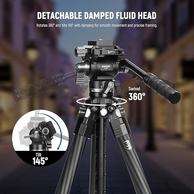 NEEWER 60.4" Travel Tripod Carbon Fiber - Image 5