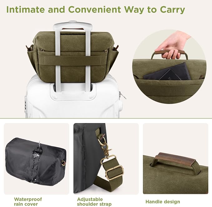 SMRITI Canvas DSLR Camera Bag, Camera Messenger Bag - Image 4