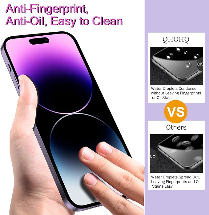 QHOHQ 3 Pack Screen Protector for iPhone 14 Pro Max 6.7 Inch - Image 5