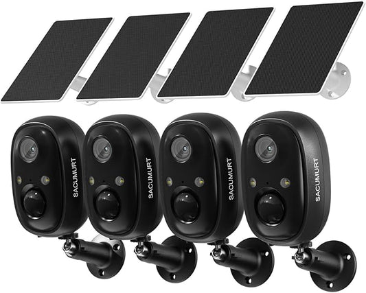 WiFi Cameras for Home Security, Free Cloud Storage, Solar Powered Security by SACUMURT