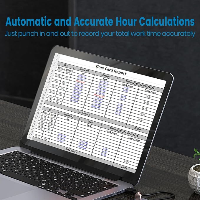 Time Clocks for Employees Small Business Automatic Calculate Hours, 0 Monthly - Image 2