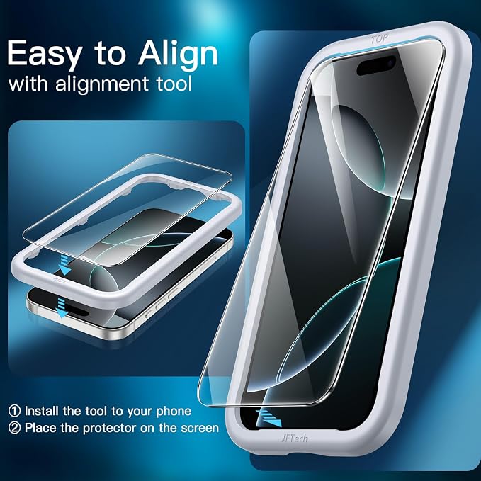 JETech Screen Protector for iPhone 16 Pro 6.3-Inch - Image 4