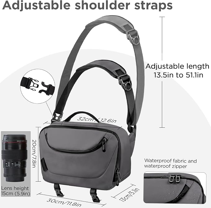 TAAOKA Camera Sling Bag, Travel Waterproof Camera Case - Image 4