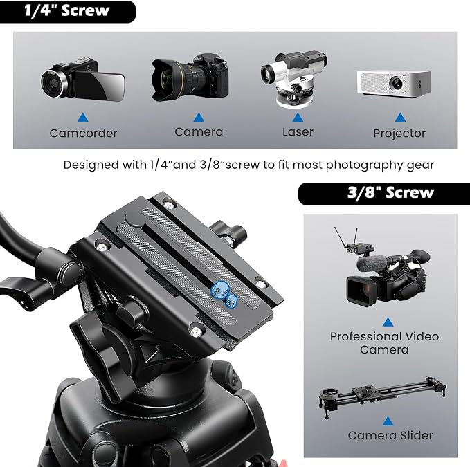 82" /210cm Video Tripod Heavy Duty Tripod - Image 6