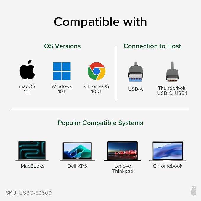 Plugable 2.5G USB-C and USB to Ethernet Adapter – Dual-Connector 2-in-1 USB-C - Image 5