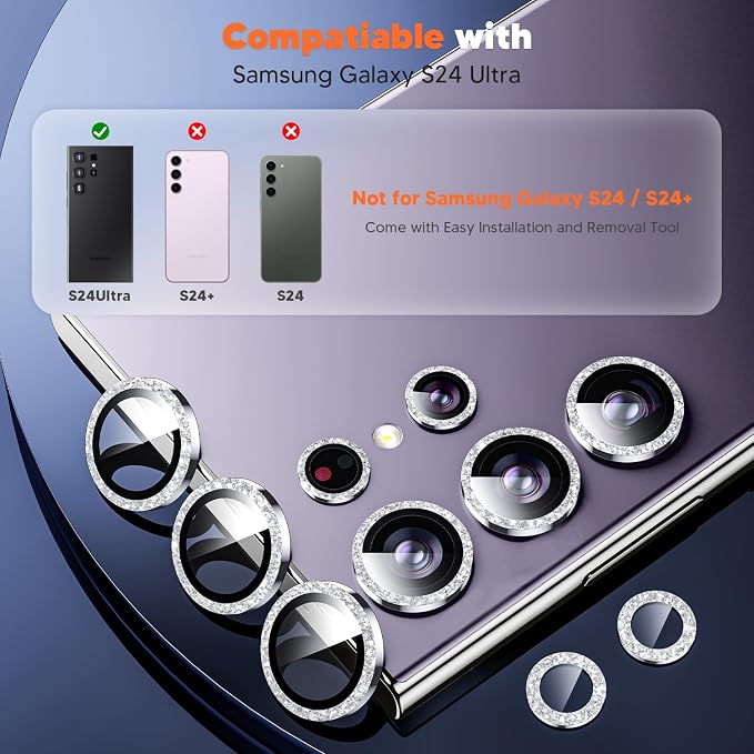 Hoerrye for Samsung Galaxy S24 Ultra Camera Lens Protector, Case-Friendly - Image 2
