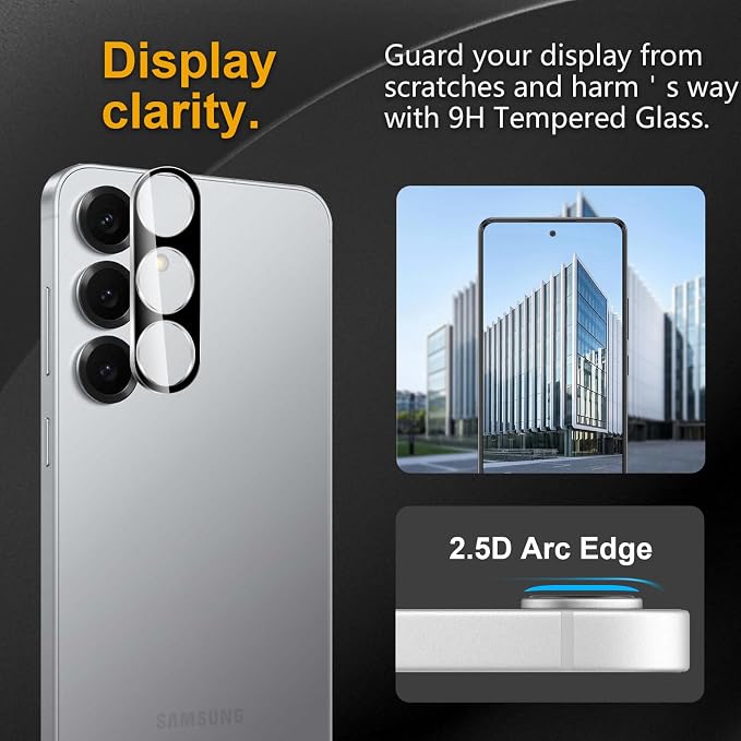 3 Pack Camera Lens Protector for Samsung Galaxy S25 Plus, Tempered Glass - Image 2