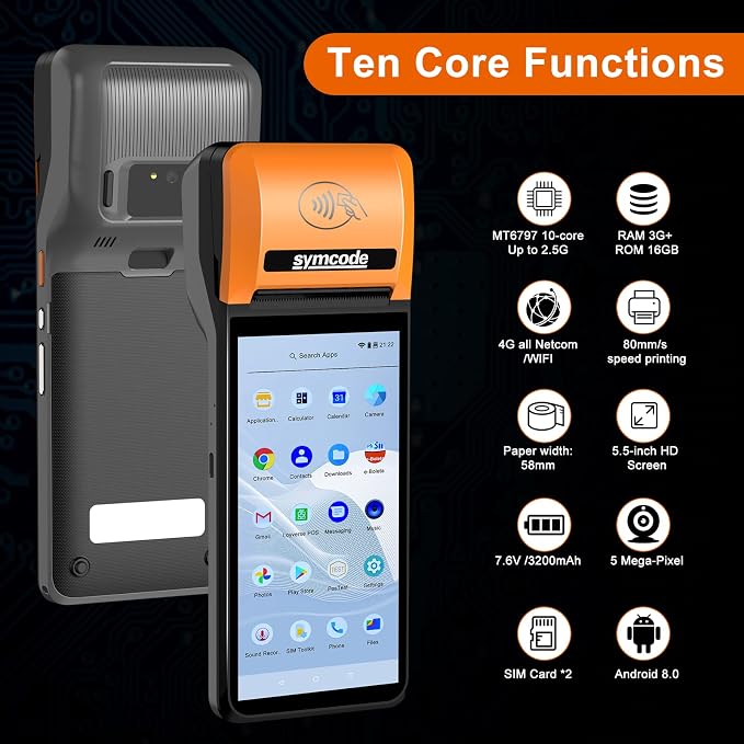symcode New POS PDA Thermal Receipt Printer 5.99" High Resolution and Clear - Image 9